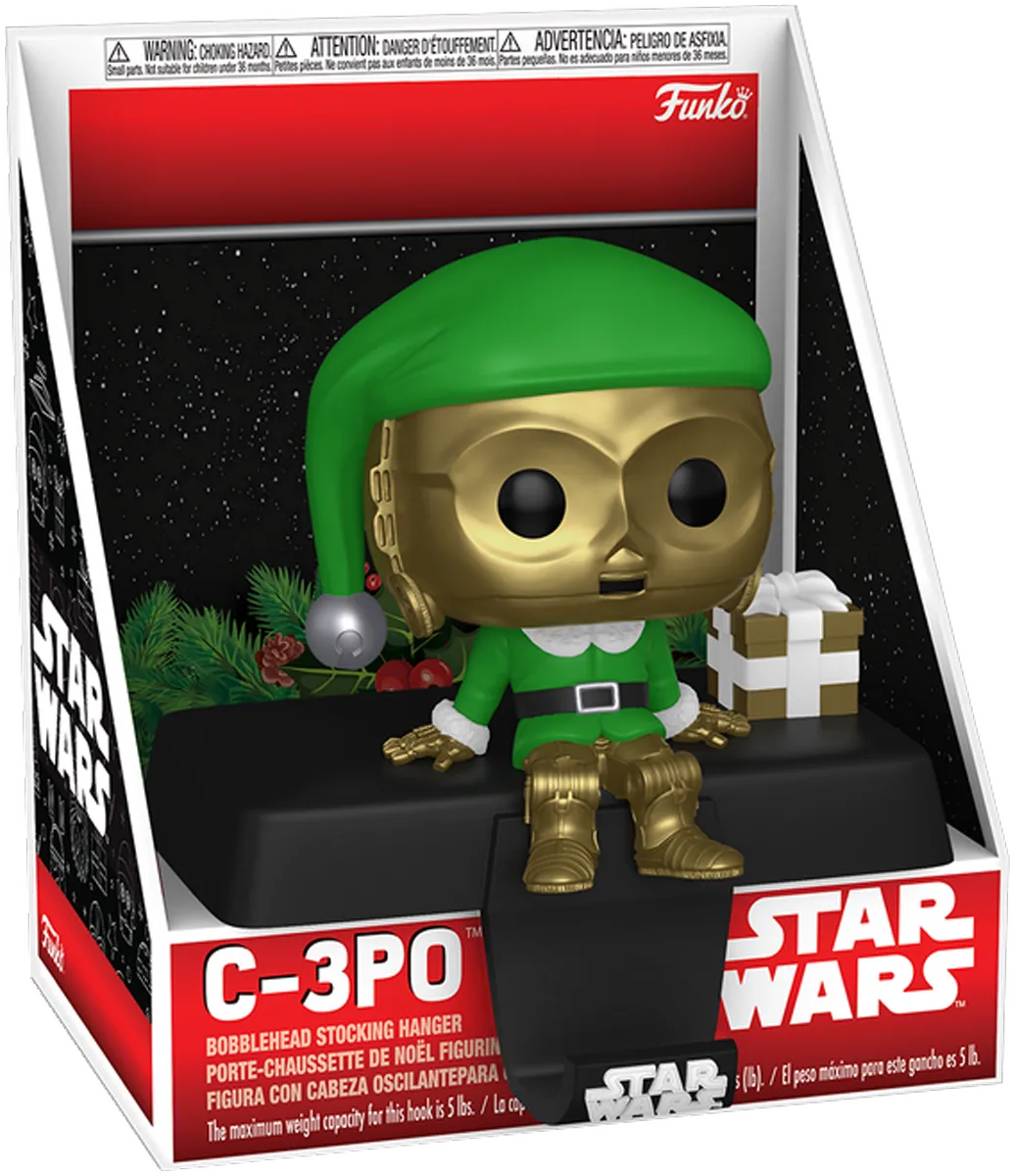 FUN79925 Star Wars - C-3PO Pop! Edge-Sitter Stocking Hanger - Funko - Titan Pop Culture