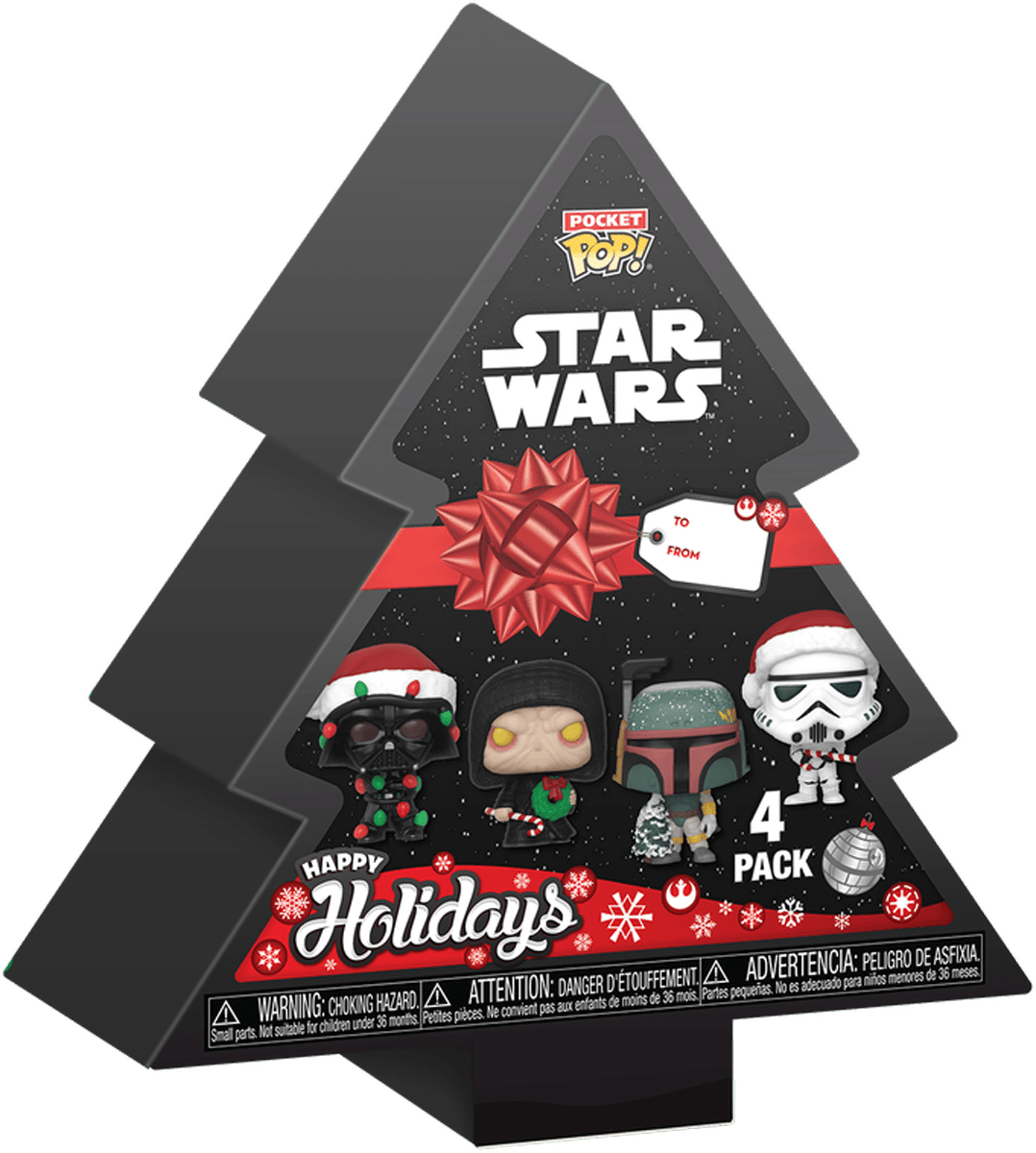 FUN79932 Star Wars - Holiday Tree Box Pocket Pop! 4-Pack - Funko - Titan Pop Culture