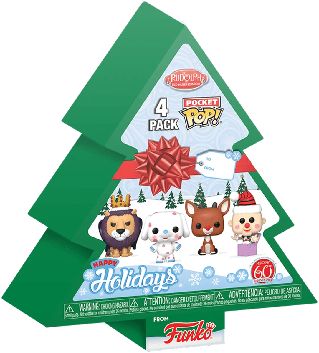 FUN79943 Rudolph - Holiday Tree Box Pocket Pop! 4-Pack - Funko - Titan Pop Culture