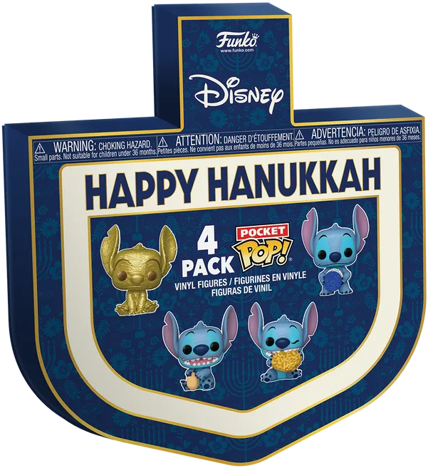 FUN79952 Lilo & Stitch -Stitch Dreidel Box Pocket Pop! 4-Pack - Funko TBA - Titan Pop Culture