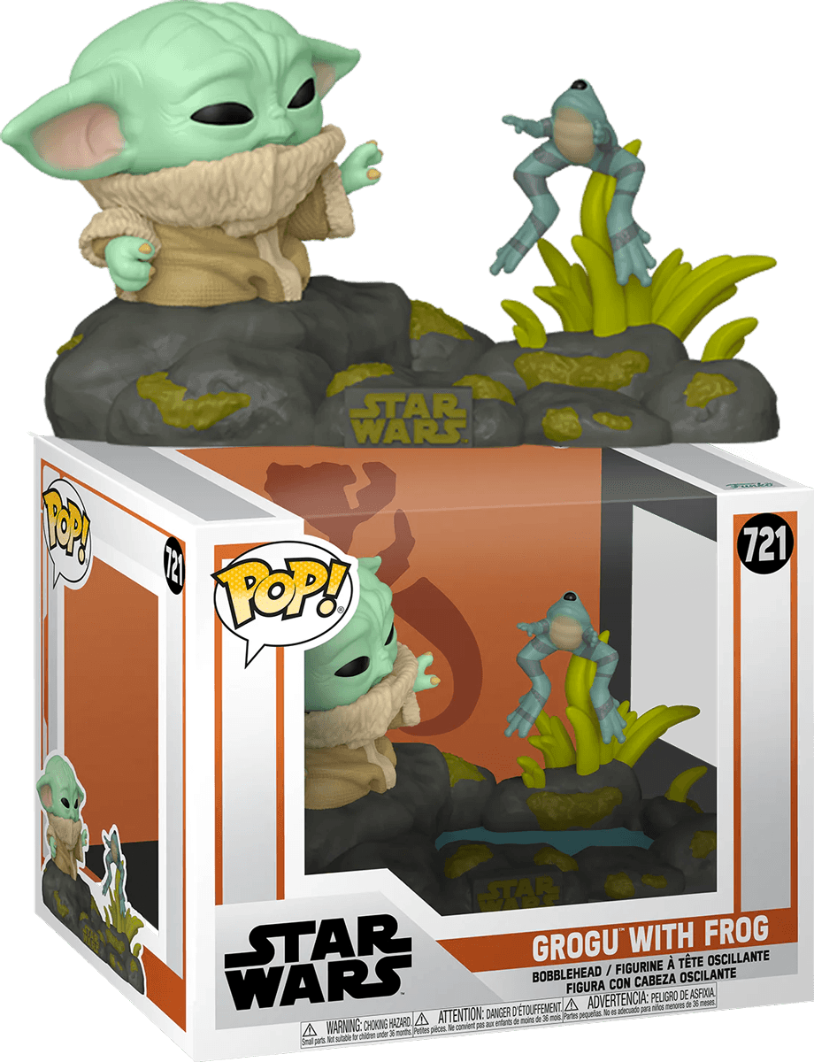 FUN80000 Star Wars - Din Grogu with Frog Pop! Deluxe - Funko - Titan Pop Culture