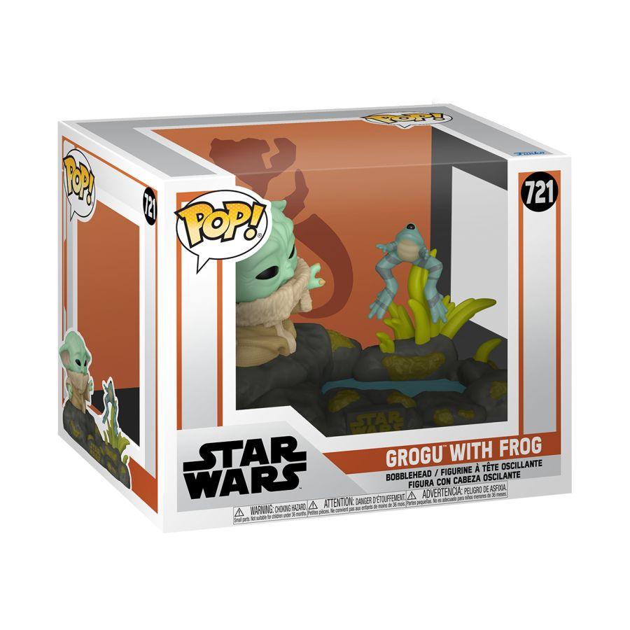 FUN80000 Star Wars - Din Grogu with Frog Pop! Deluxe - Funko - Titan Pop Culture