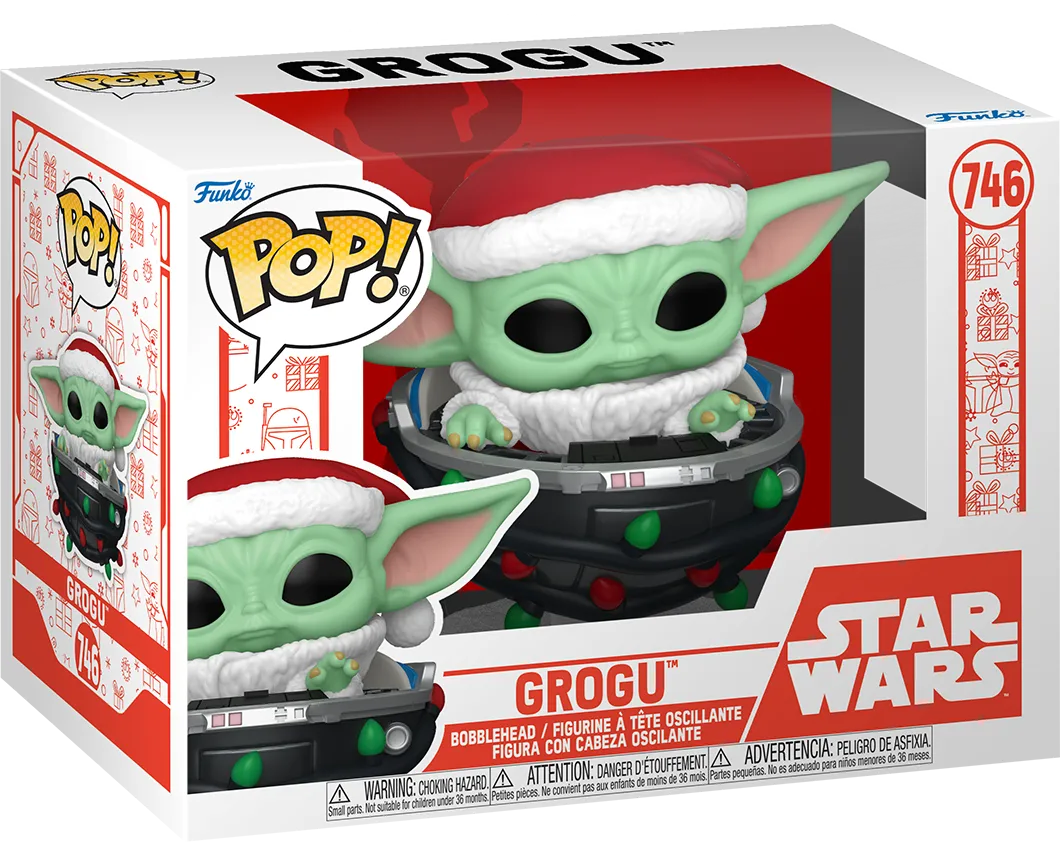 FUN80010 Star Wars: The Mandalorian - Grogu with Santa Hat in Pram (Holiday) Pop! Vinyl - Funko - Titan Pop Culture