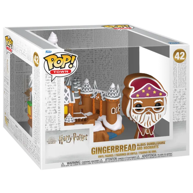 FUN80021 Harry Potter - Gingerbread Albus Dumbledore with Hogwarts Pop! Town - Funko - Titan Pop Culture