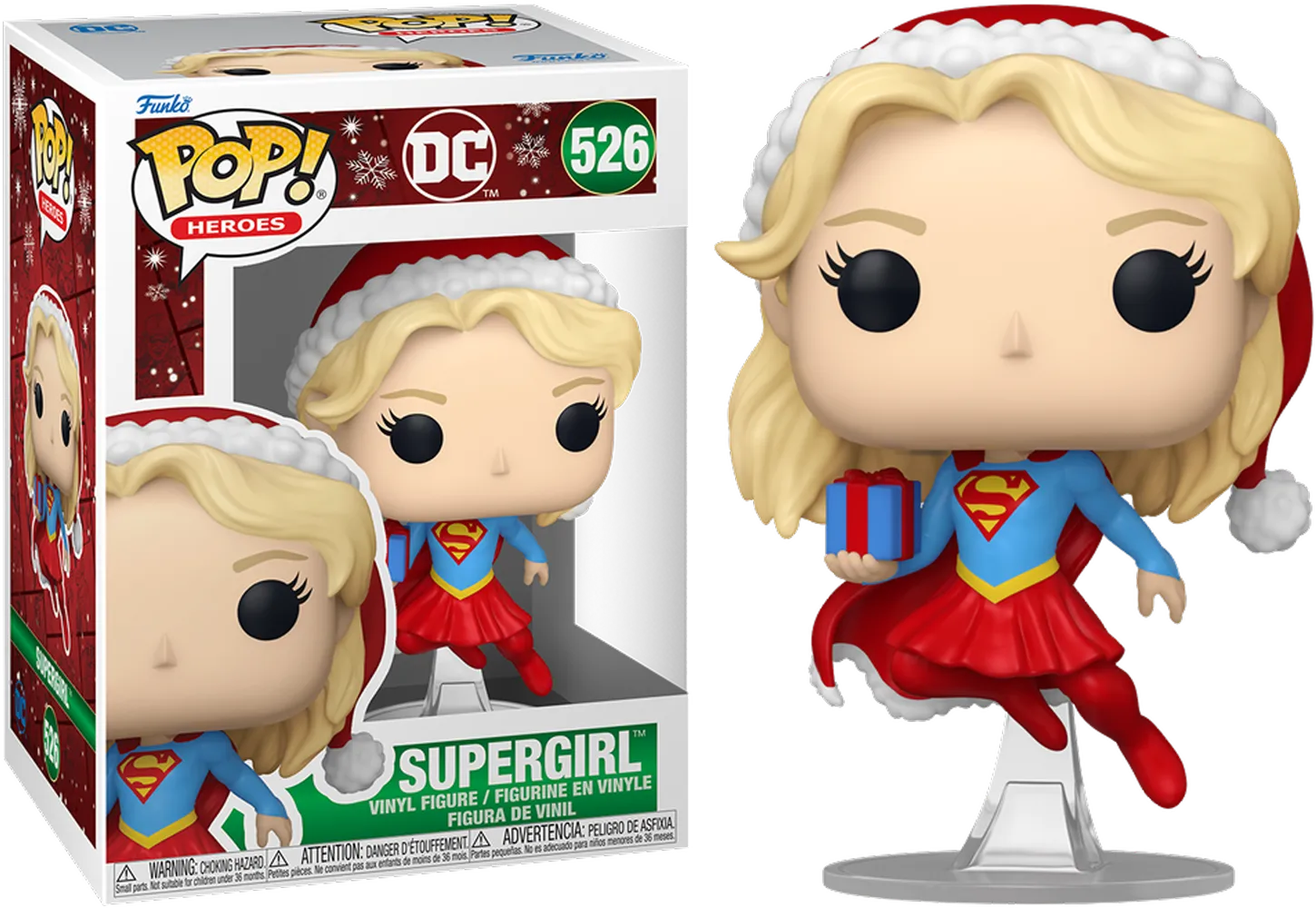 FUN80031 DC Comics - Supergirl with Gift Holiday Pop! Pop! Vinyl - Funko - Titan Pop Culture