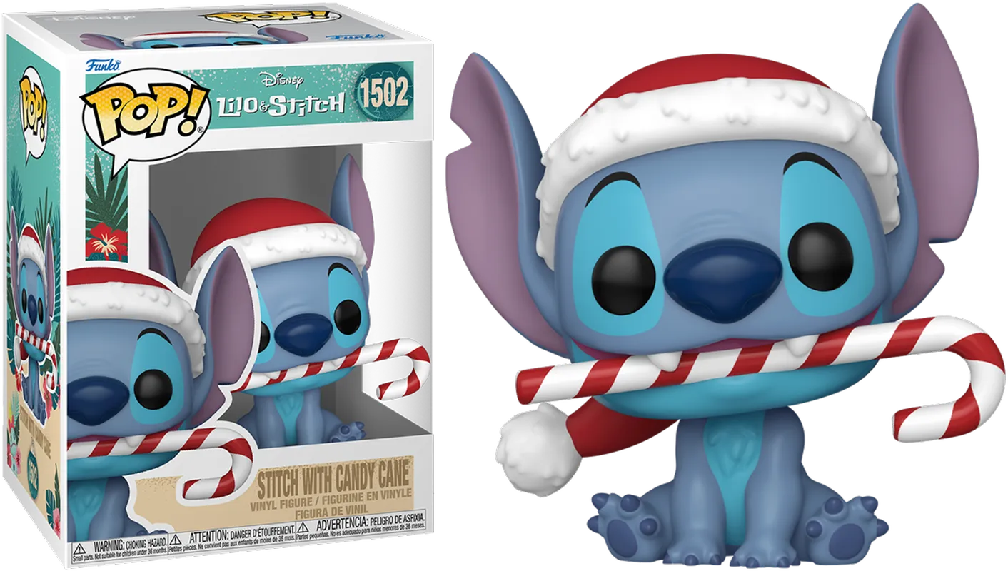 FUN80036 Lilo & Stitch: Holiday - Stitch with Candy Cane Pop! Vinyl - Funko TBA - Titan Pop Culture