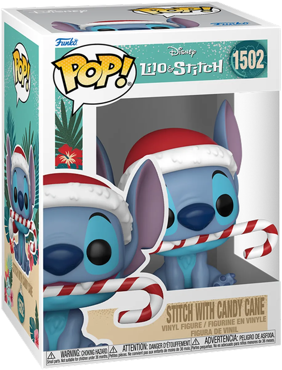 FUN80036 Lilo & Stitch: Holiday - Stitch with Candy Cane Pop! Vinyl - Funko TBA - Titan Pop Culture