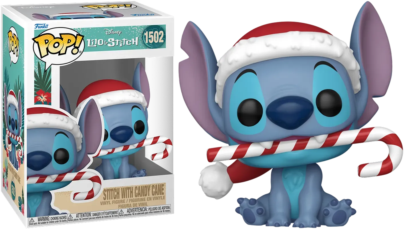 FUN80036 Lilo & Stitch: Holiday - Stitch with Candy Cane Pop! Vinyl - Funko TBA - Titan Pop Culture