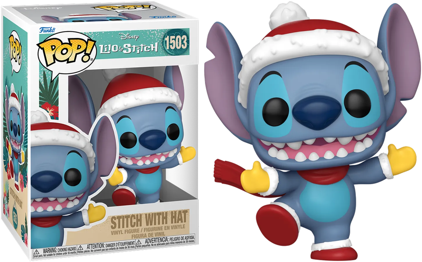 FUN80037 Lilo & Stitch: Holiday - Stitch with Santa Hat Pop! Vinyl - Funko TBA - Titan Pop Culture