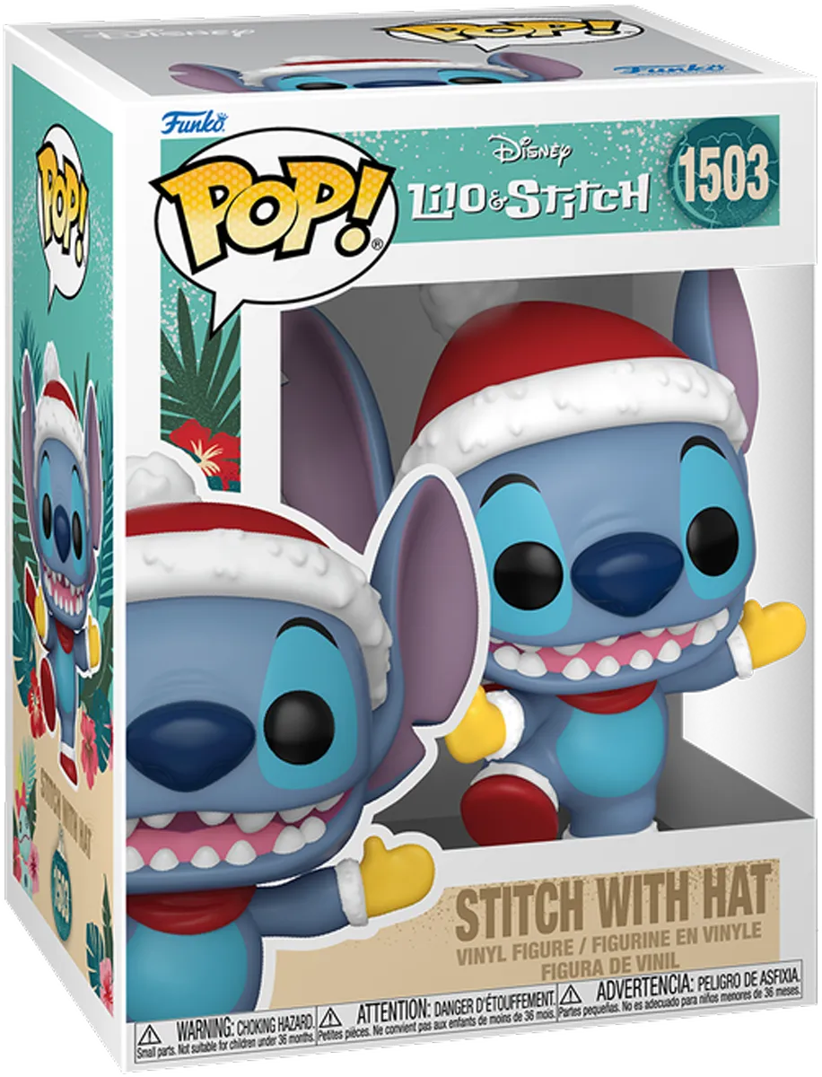 FUN80037 Lilo & Stitch: Holiday - Stitch with Santa Hat Pop! Vinyl - Funko TBA - Titan Pop Culture