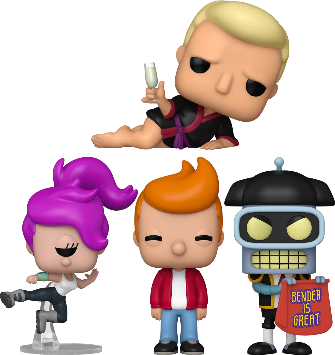 FUN80077 + FUN80078 + FUN80079 + FUN80080 Futurama - The Butterjunk Effect Pop! Vinyl Bundle (Set of 4) - Funko - Titan Pop Culture