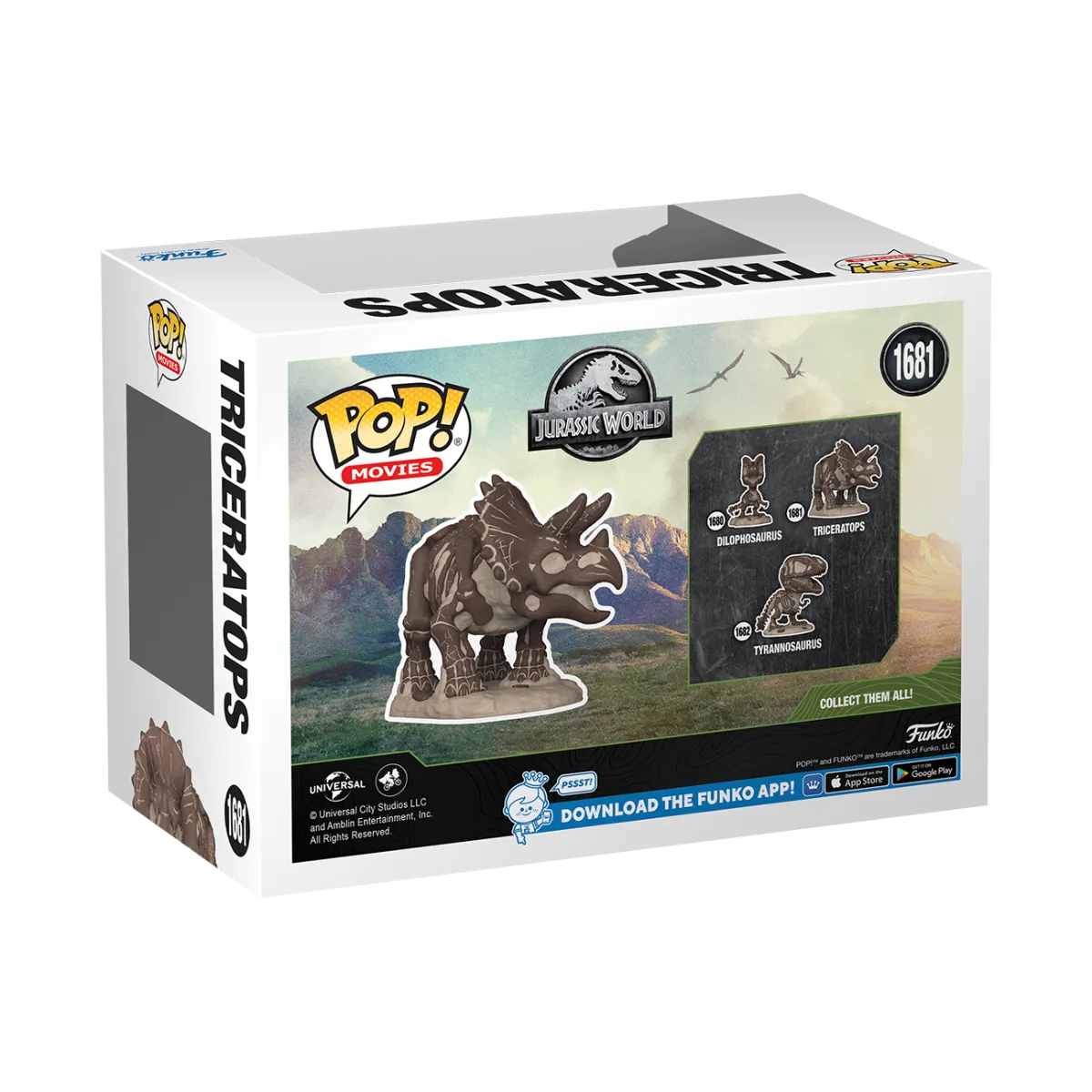 FUN80224 Jurassic World - Triceratops Fossil Pop! Vinyl - Funko - Titan Pop Culture