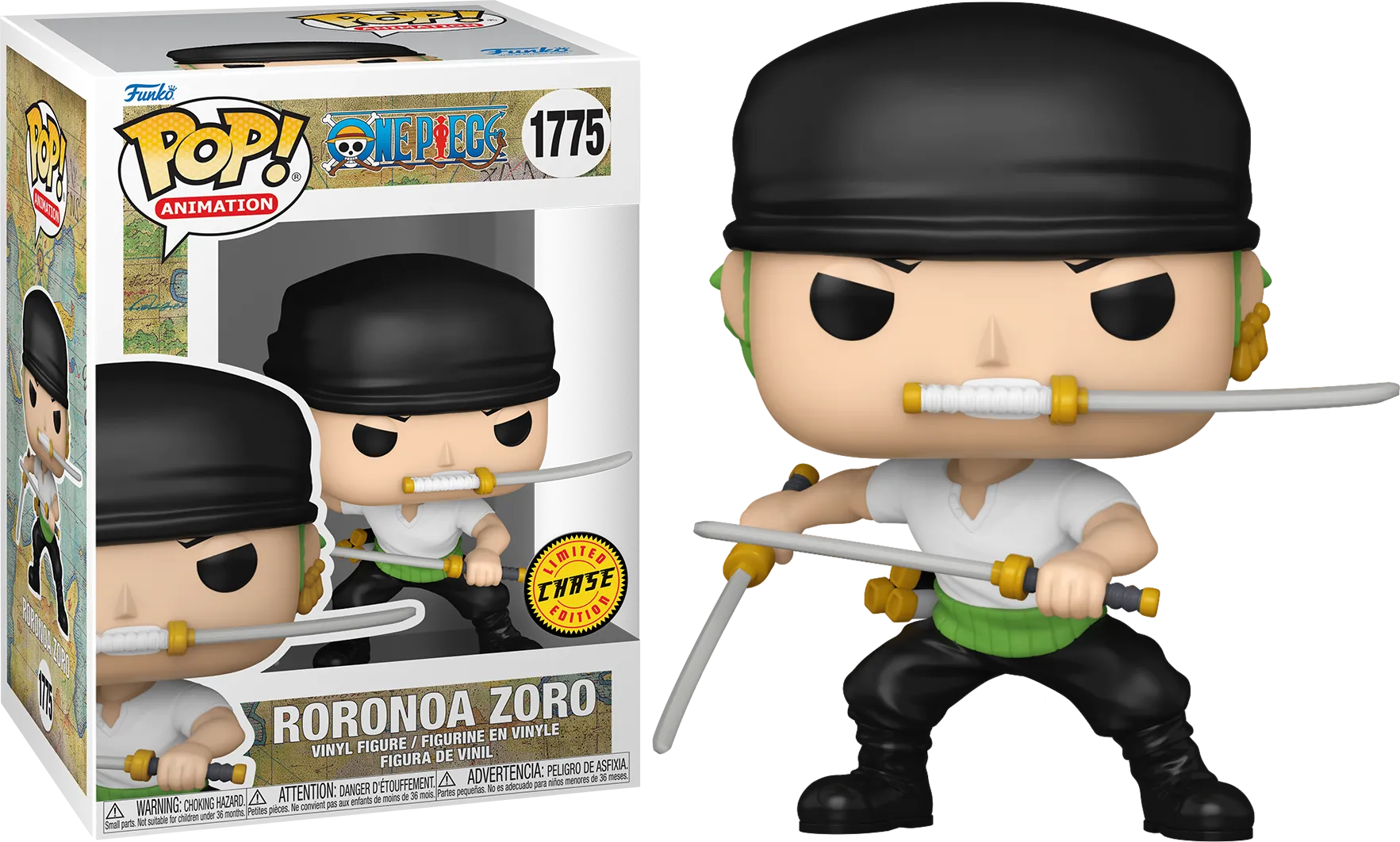 FUN80369BUNDLE One Piece - Roronoa Zoro (Two Sword Style) Pop! Vinyl - Chase Bundle / Case - Funko - Titan Pop Culture