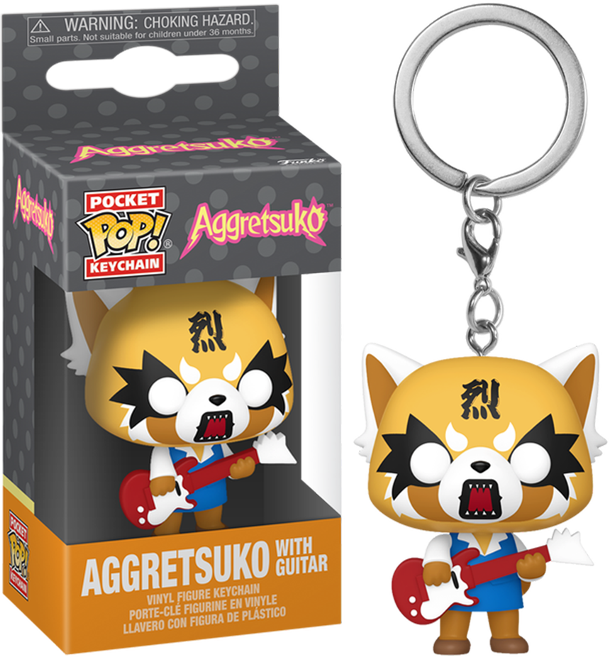 FUN80390 Aggretsuko - Aggretsuko with Guitar Pop! Keychain - Funko - Titan Pop Culture