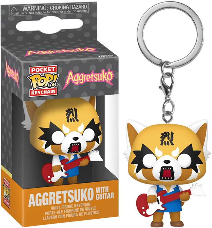 FUN80390 Aggretsuko - Aggretsuko with Guitar Pop! Keychain - Funko - Titan Pop Culture