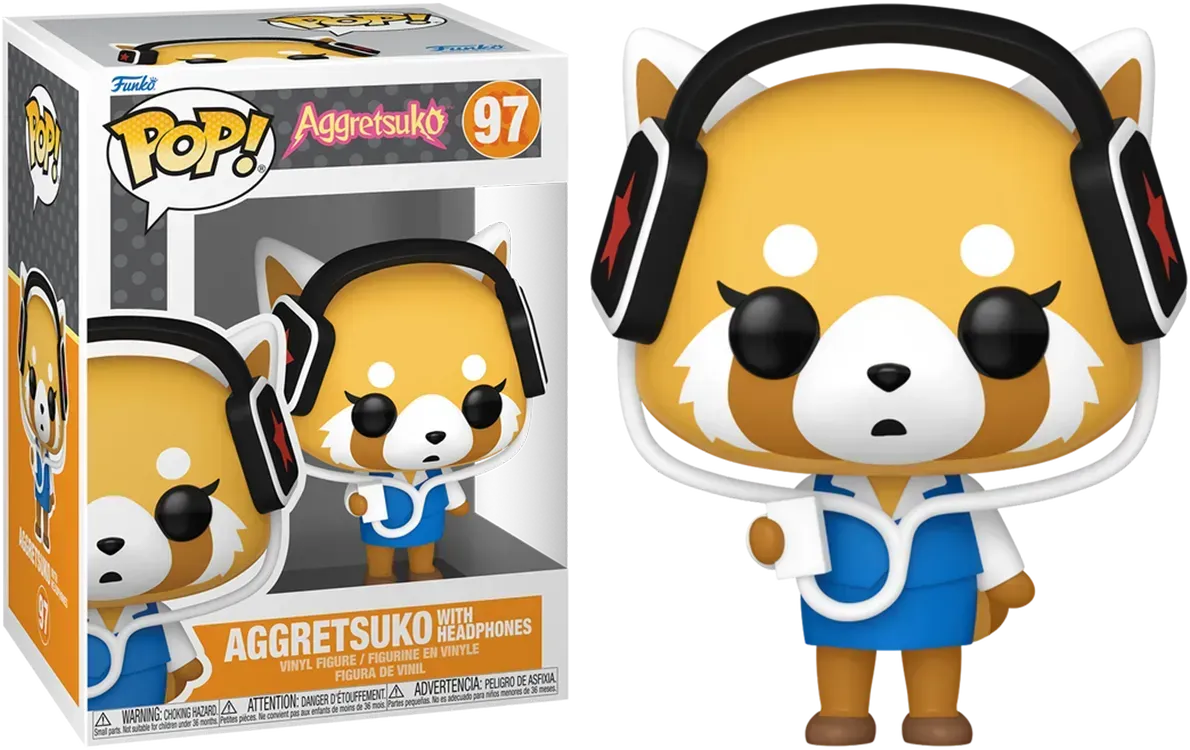 FUN80392 Aggretsuko - Aggretsuko with Headphones Pop! Vinyl - Funko - Titan Pop Culture