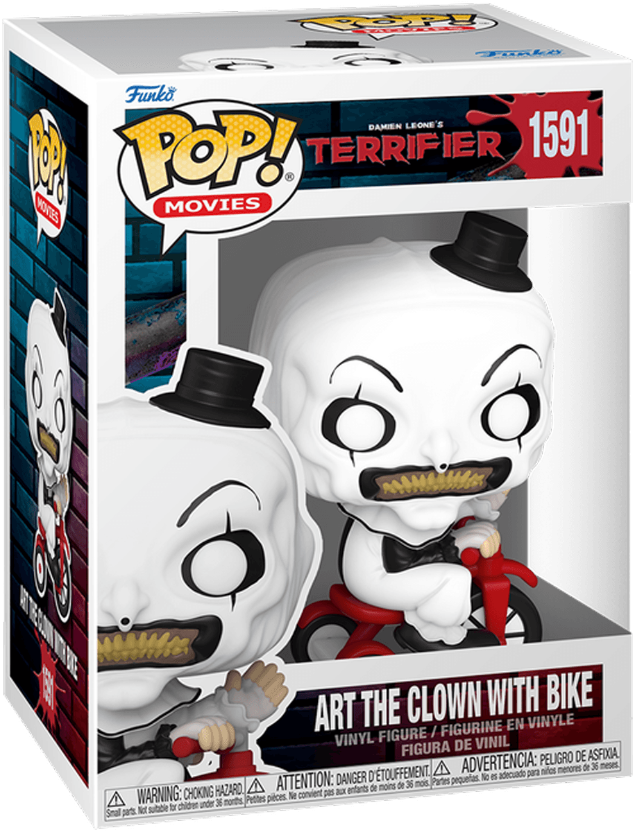 FUN80706 Terrifier - Art the Clown with bike Pop! Vinyl - Funko TBA - Titan Pop Culture