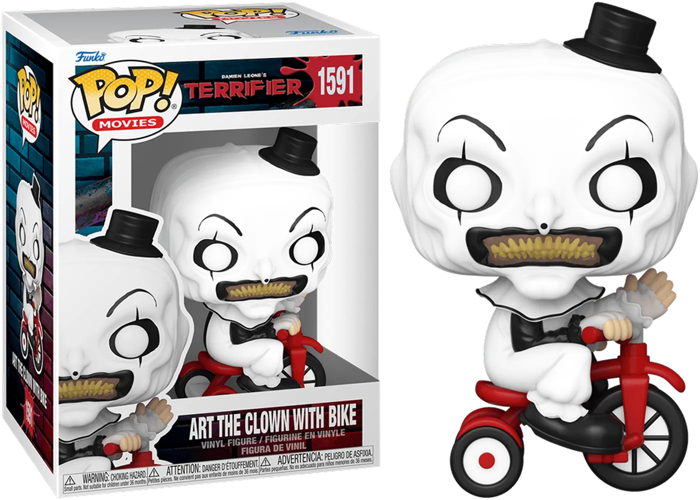 FUN80706 Terrifier - Art the Clown with bike Pop! Vinyl - Funko TBA - Titan Pop Culture