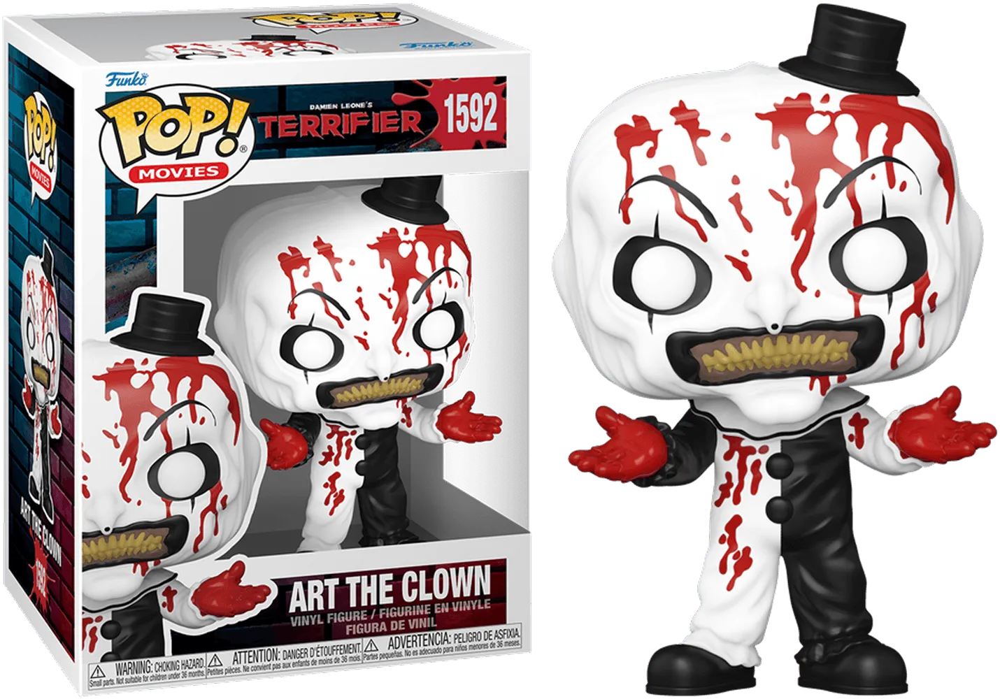 FUN80707 Terrifier - Art the Clown (Bloody) Pop! Vinyl - Funko TBA - Titan Pop Culture