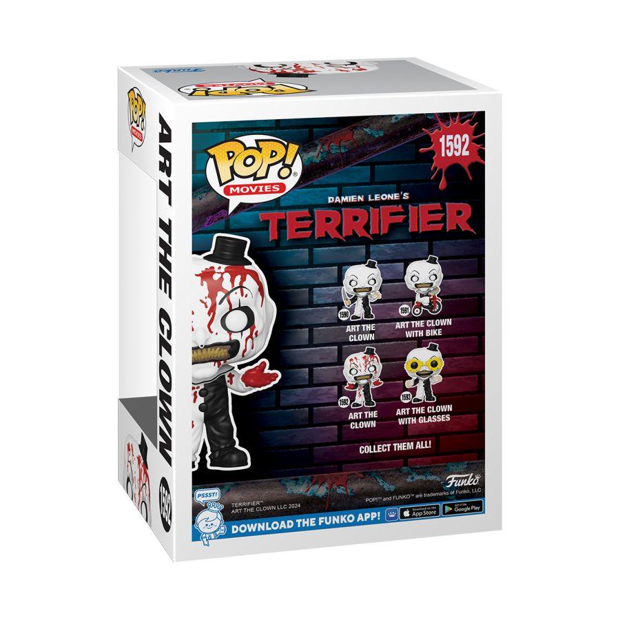 FUN80707 Terrifier - Art the Clown (Bloody) Pop! Vinyl - Funko TBA - Titan Pop Culture