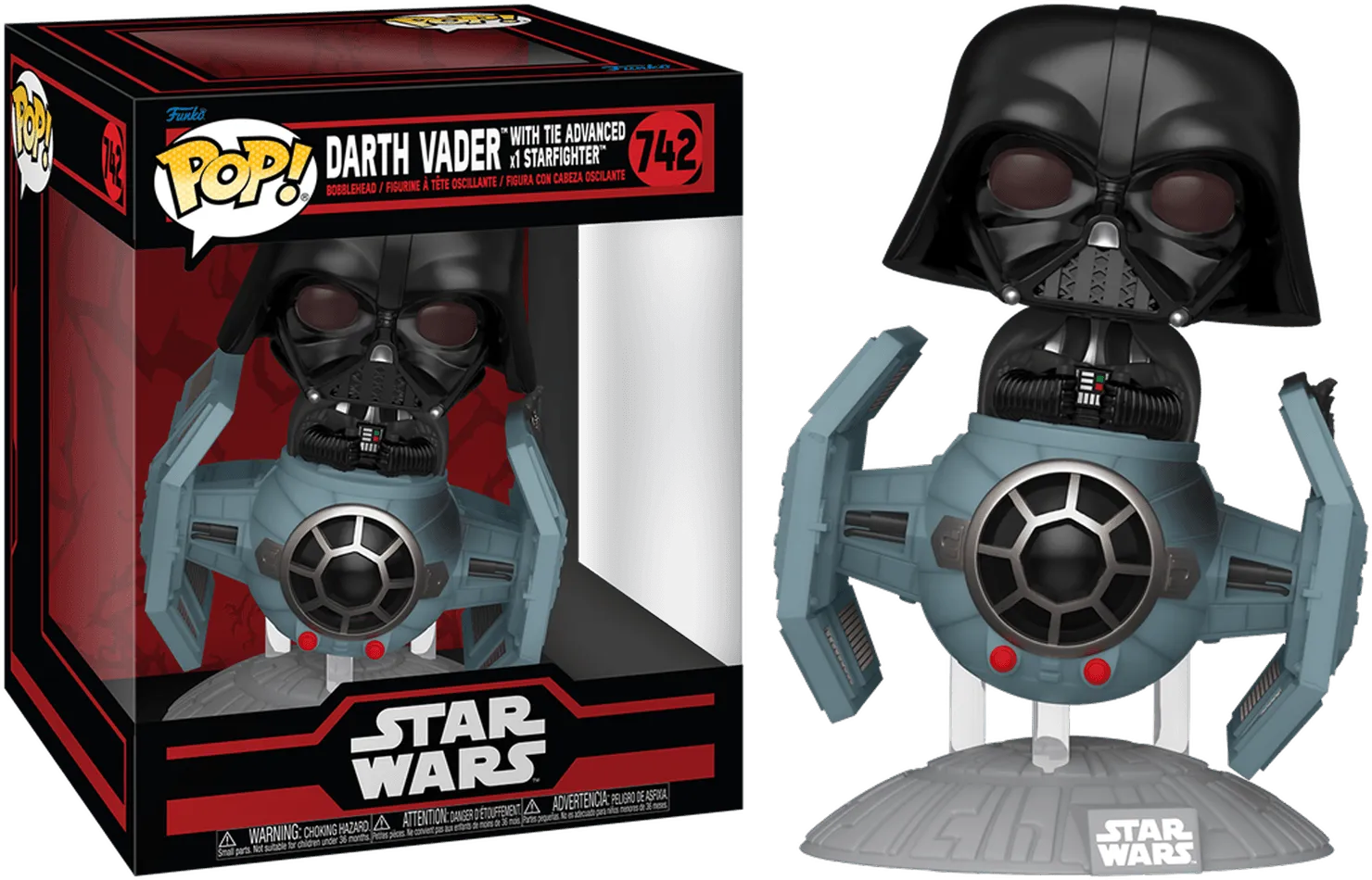 FUN80769 Star Wars: Darkside -Darth Vader with TIE Advanced x1 Starfighter Pop! Ride - Funko - Titan Pop Culture