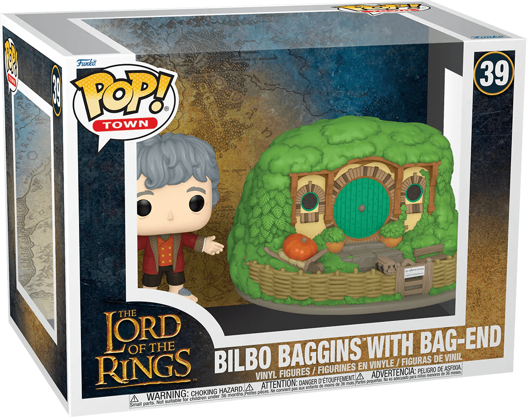 FUN80835 The Lord of the Rings - Bilbo Baggins with Bag-End Pop! Town Vinyl - Funko TBA - Titan Pop Culture