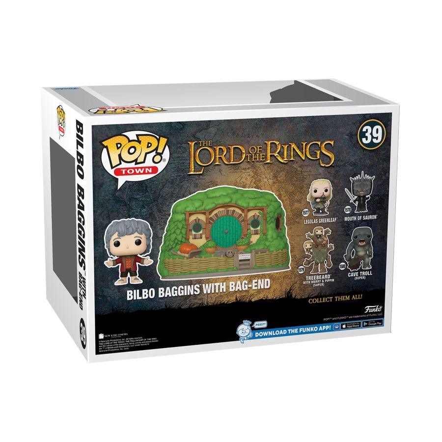 FUN80835 The Lord of the Rings - Bilbo Baggins with Bag-End Pop! Town Vinyl - Funko TBA - Titan Pop Culture