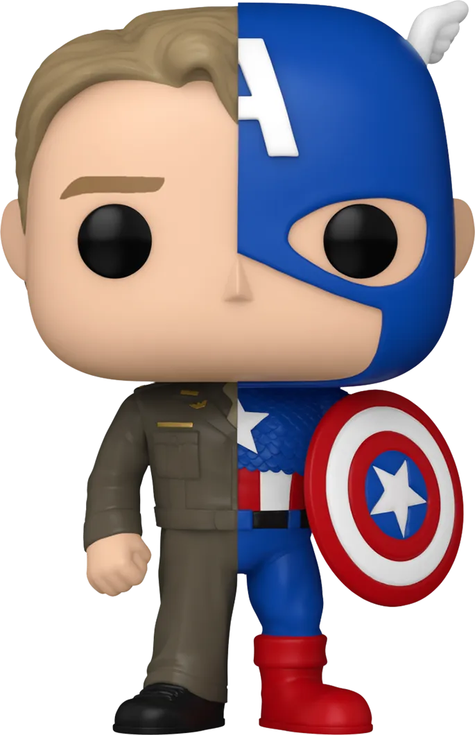 Marvel Comics - Capitán América/Steve Rogers: ¡Funda de vinilo Pop! dividida