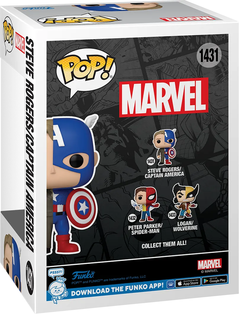 FUN80891 Marvel Comics - Captain America/Steve Rogers: Split Pop! Vinyl - Funko - Titan Pop Culture