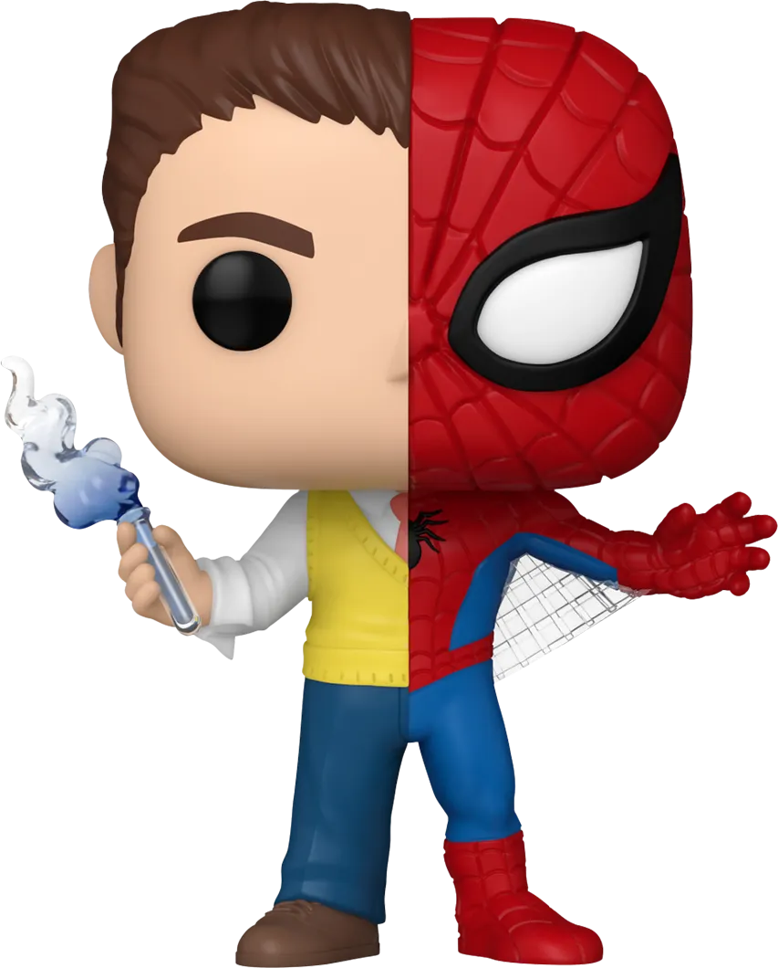 Marvel Comics - Figura de vinilo Pop! dividida entre Spider-Man y Peter Parker