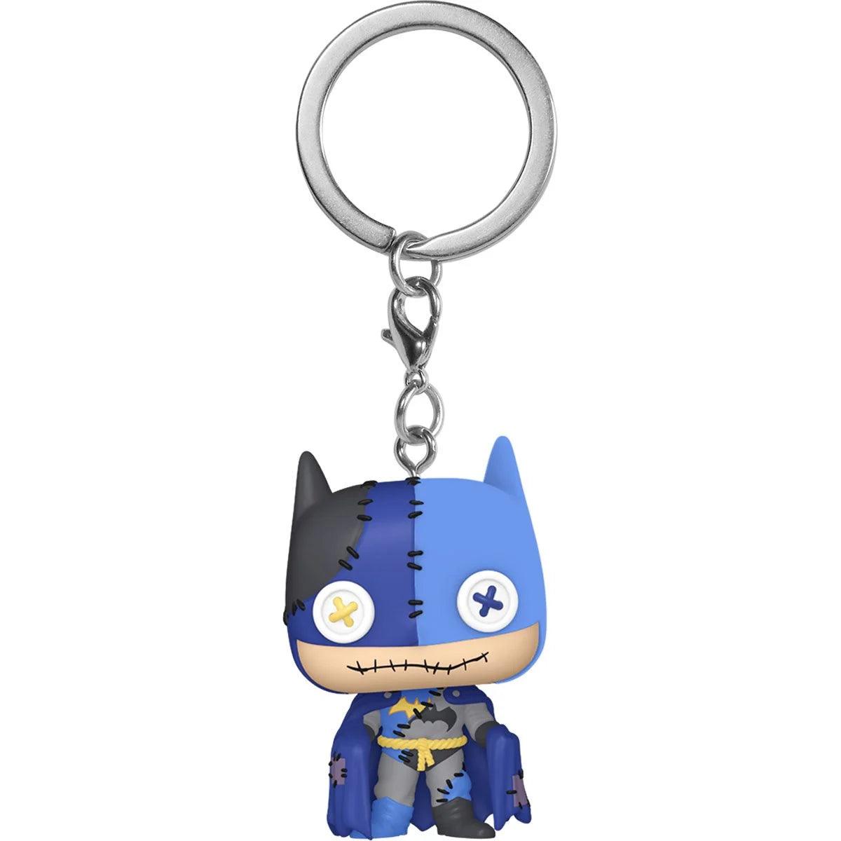 FUN80907 DC Comics - Patchwork Batman Pop! Keychain - Funko - Titan Pop Culture