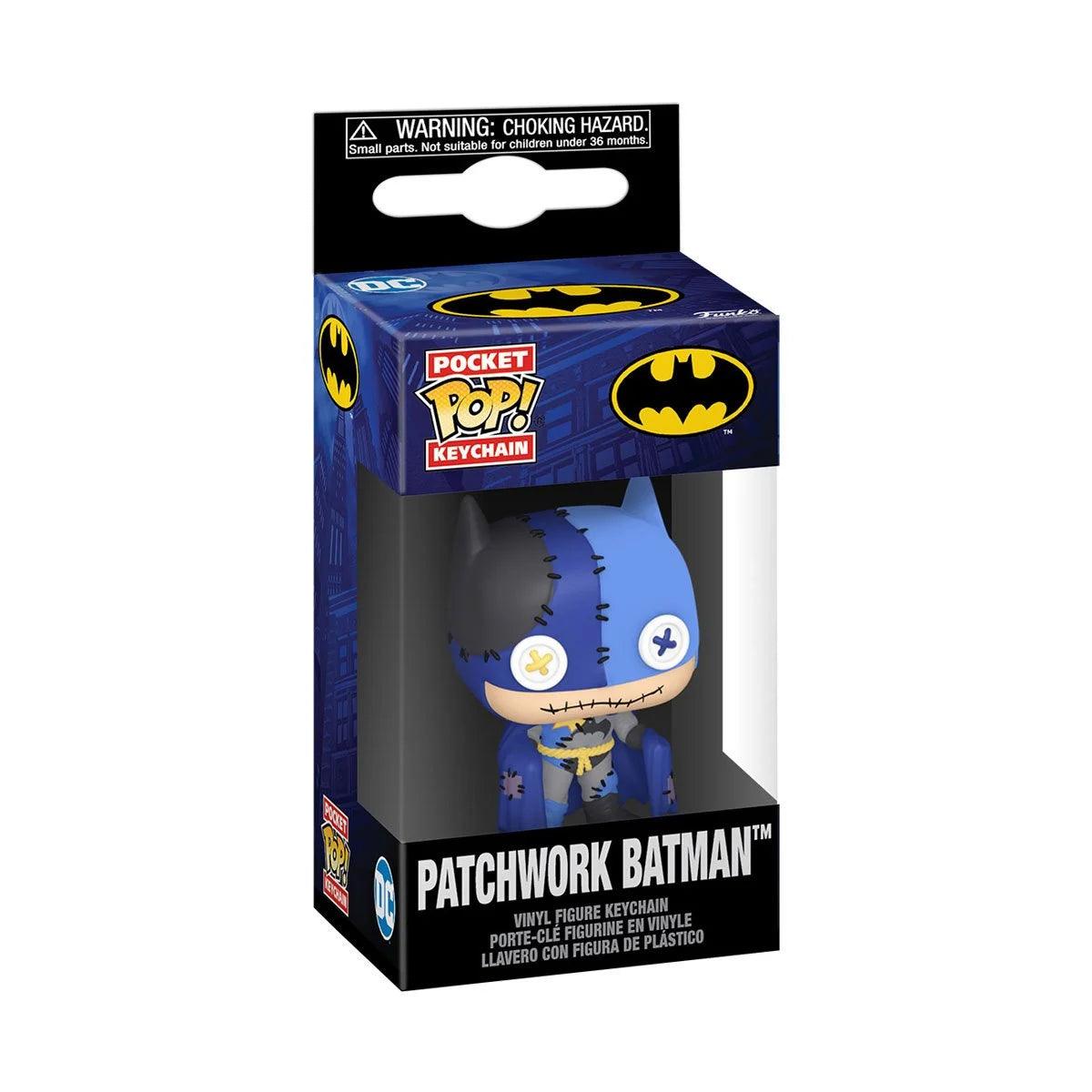 FUN80907 DC Comics - Patchwork Batman Pop! Keychain - Funko - Titan Pop Culture