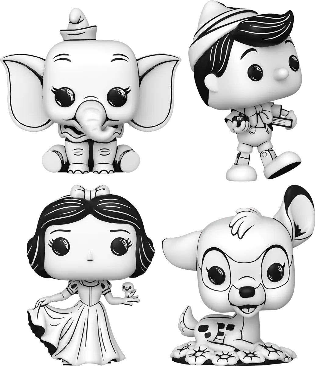 FUN80940 + FUN80941 + FUN80945 + FUN80947 Disney: Sketched - Nostalgic Pop! Vinyl Bundle (Set of 4) - Funko - Titan Pop Culture