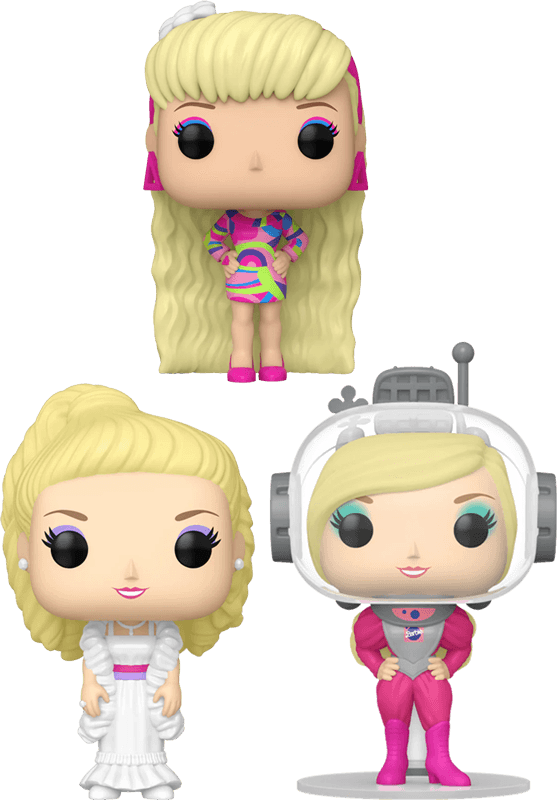 FUN81052 + FUN67454 + FUN75158 Barbie - Let's Go Barbie 65th Anniversary Pop! Vinyl Bundle (Set of 3) - Funko - Titan Pop Culture