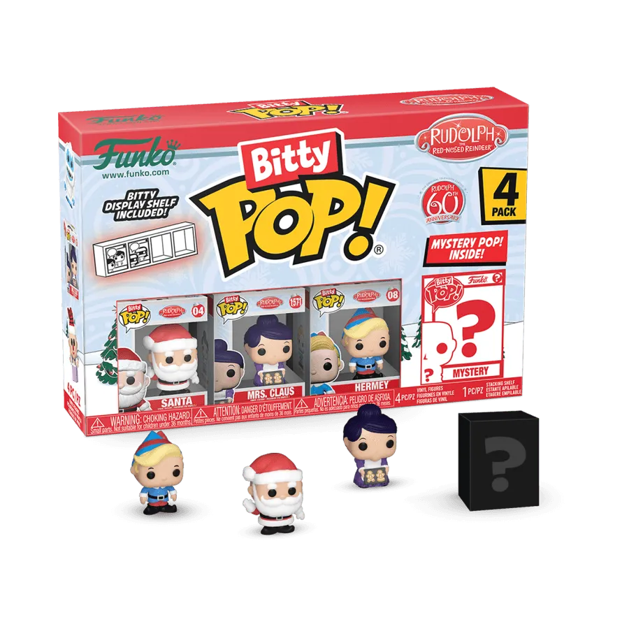 FUN81125 Rudolph - Santa Bitty Pop! 4-Pack - Funko - Titan Pop Culture