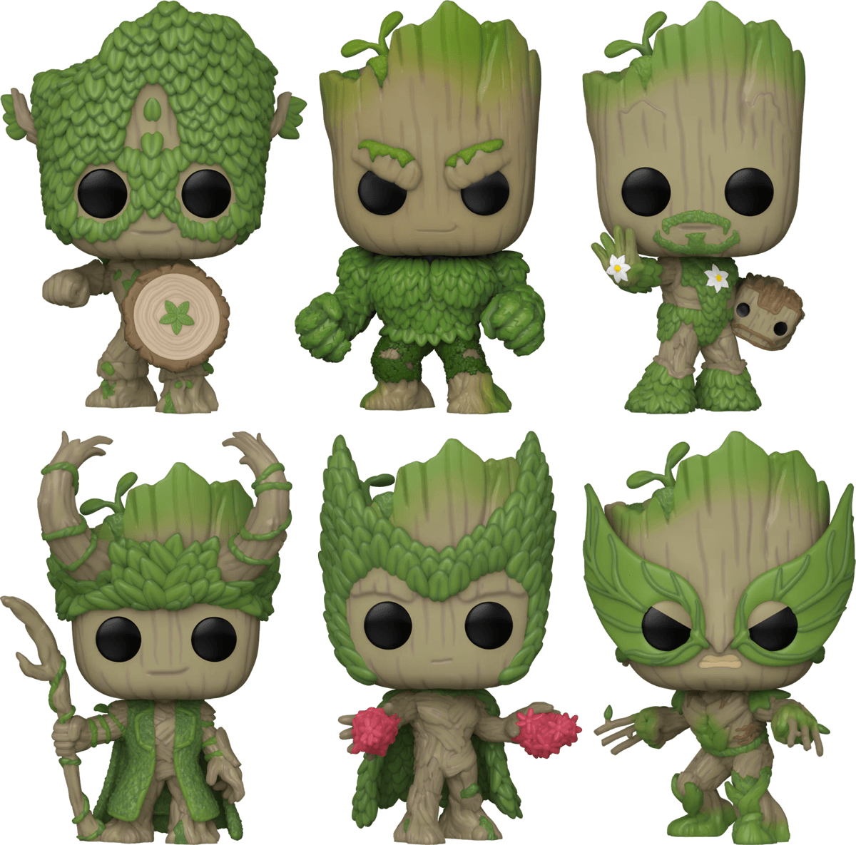 FUN81338 + FUN79515+ FUN79516 + FUN79517 + FUN79518 + FUN79519 + Marvel 85th Anniversary: We Are Groot - Groot to the Rescue Pop! Vinyl Bundle (Set of 6) - Funko - Titan Pop Culture