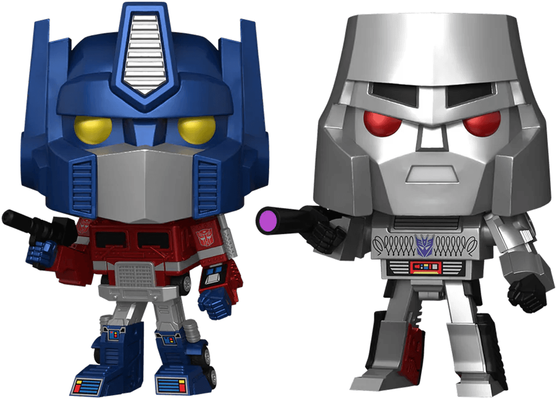 FUN81967 Transformers: G1 - Optimus Prime & Megatron US Exclusive Metallic Pop! Vinyl 2 -Pack [RS] - Funko - Titan Pop Culture