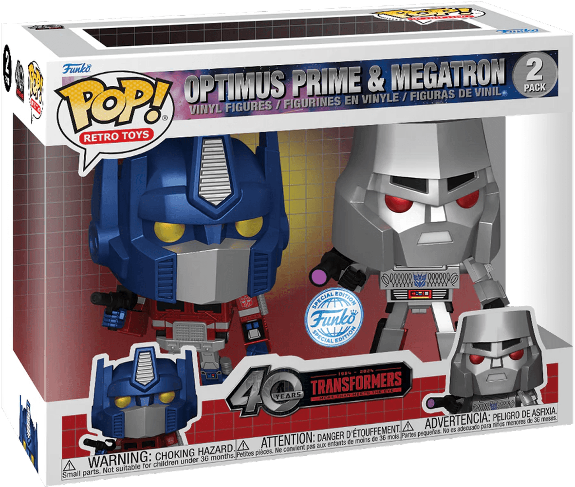 FUN81967 Transformers: G1 - Optimus Prime & Megatron US Exclusive Metallic Pop! Vinyl 2 -Pack [RS] - Funko - Titan Pop Culture