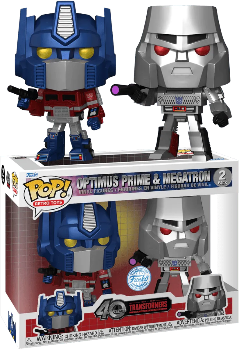 FUN81967 Transformers: G1 - Optimus Prime & Megatron US Exclusive Metallic Pop! Vinyl 2 -Pack [RS] - Funko - Titan Pop Culture