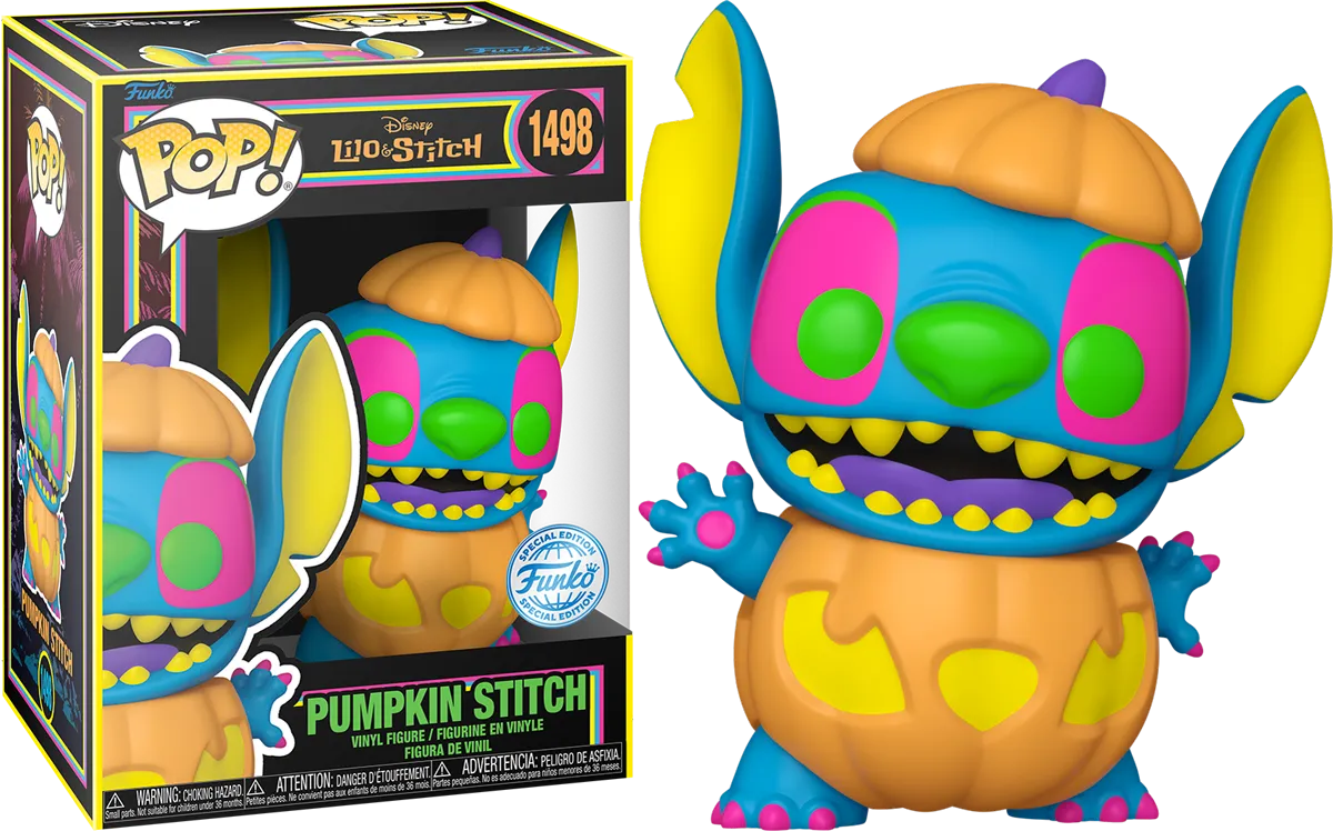 FUN81969 Lilo & Stitch - Pumpkin Stitch US Exclusive Blacklight Pop! Vinyl [RS] - Funko - Titan Pop Culture