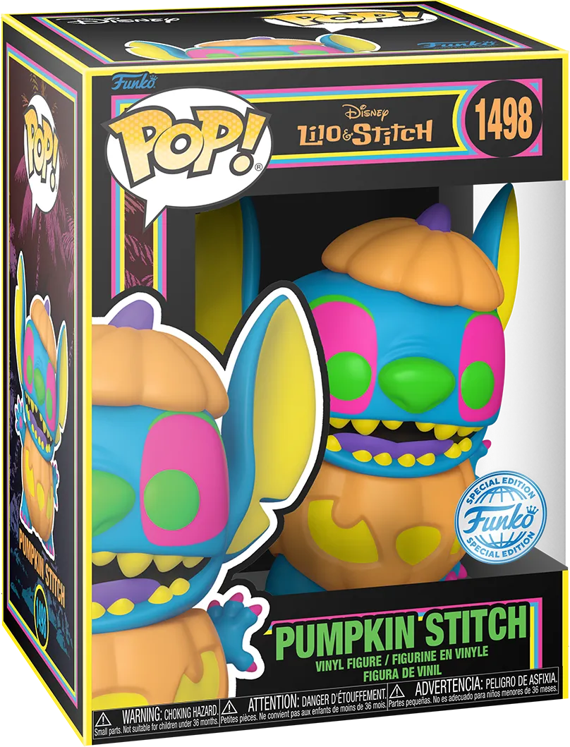 FUN81969 Lilo & Stitch - Pumpkin Stitch US Exclusive Blacklight Pop! Vinyl [RS] - Funko - Titan Pop Culture