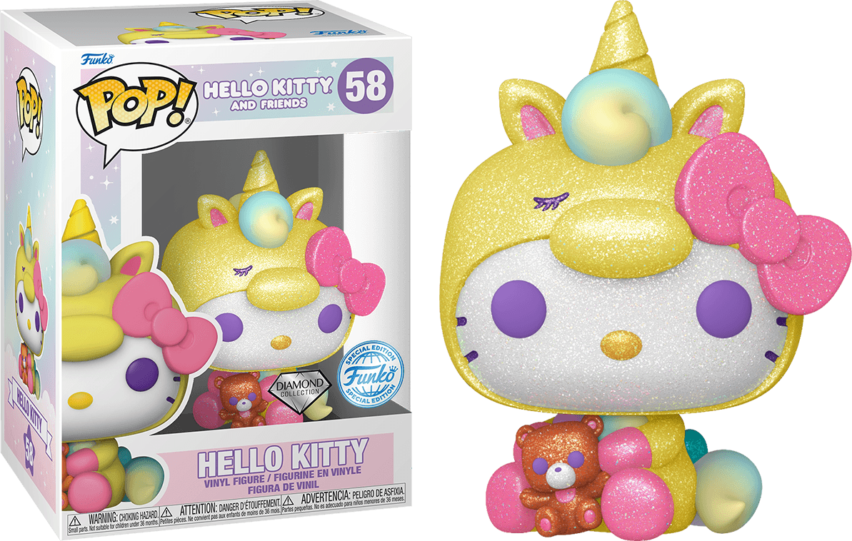 FUN82097 Hello Kitty - Hello Kitty Unicorn US Exclusive Diamond Glitter Pop! Vinyl [RS] - Funko TBA - Titan Pop Culture