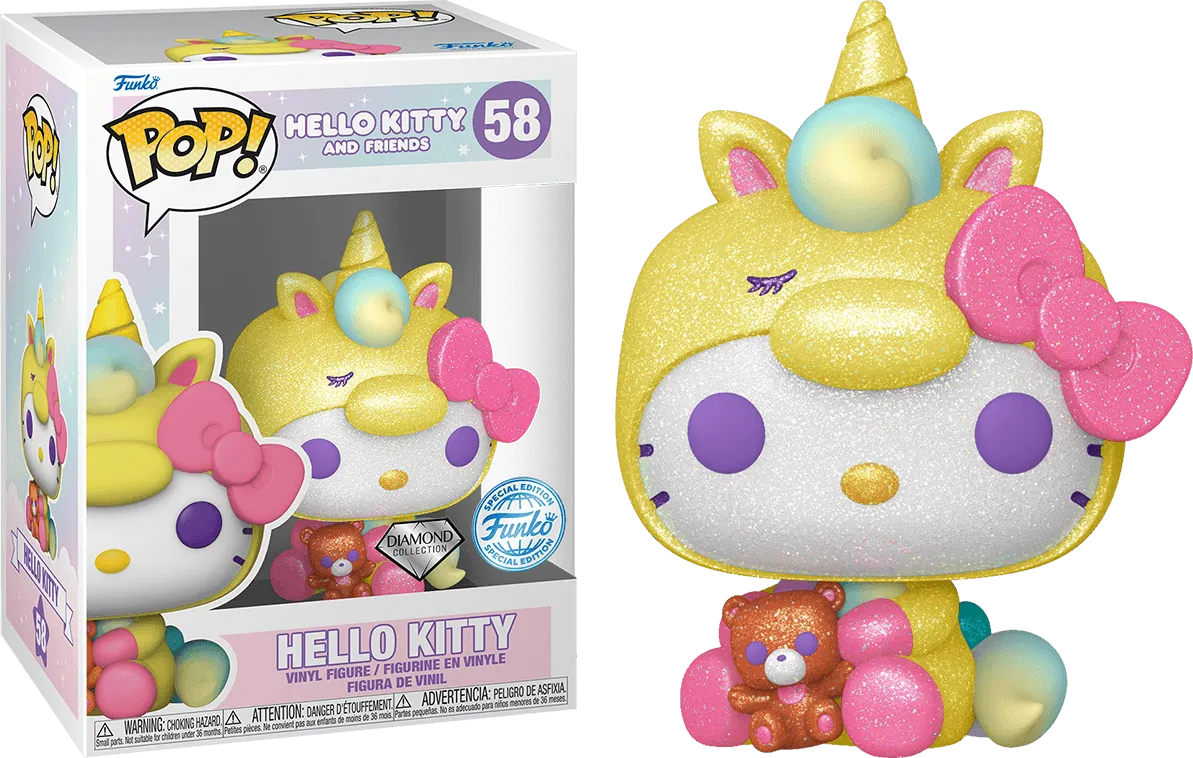 FUN82097 Hello Kitty - Hello Kitty Unicorn US Exclusive Diamond Glitter Pop! Vinyl [RS] - Funko TBA - Titan Pop Culture