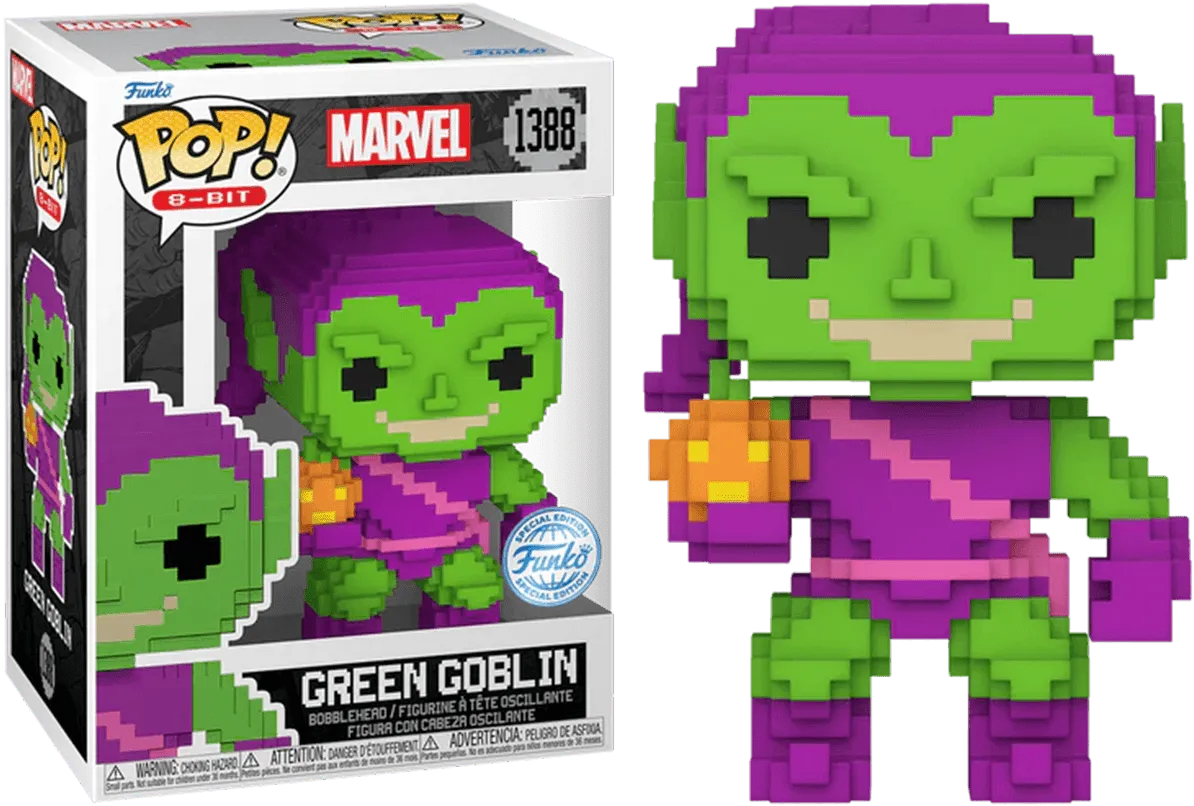 FUN82109 Spider-Man - Green Goblin 8-Bit US Exclusive Pop! Vinyl [RS] - Funko - Titan Pop Culture