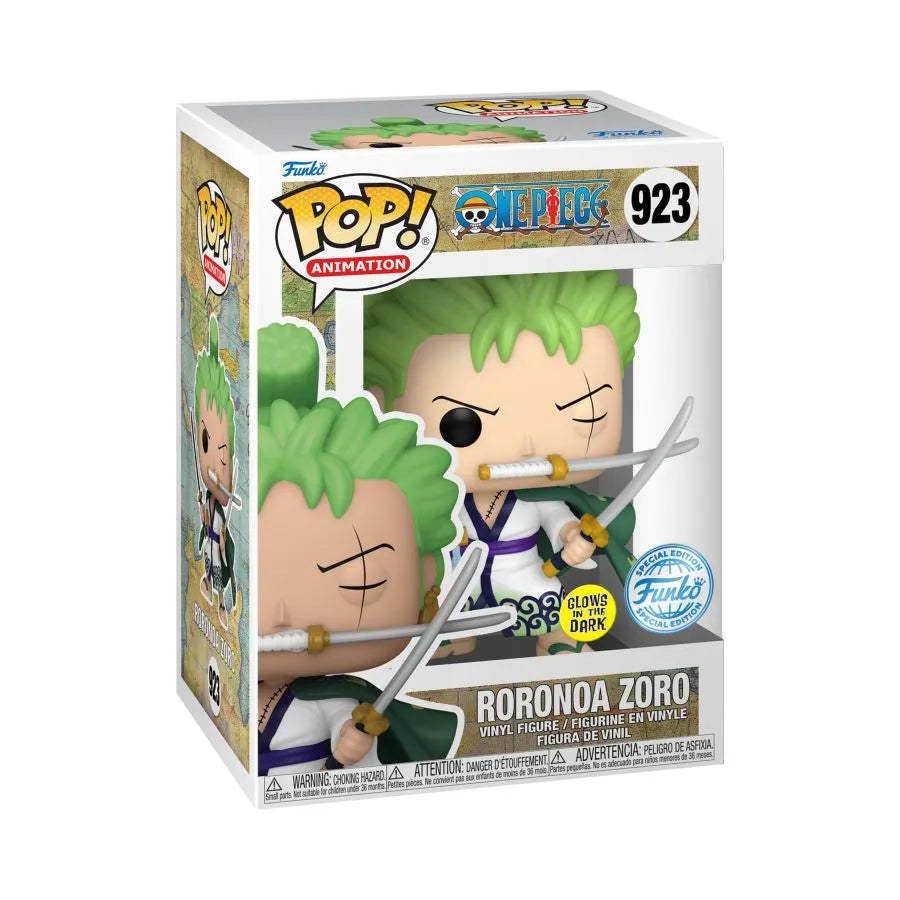 FUN82164 One Piece - Roronoa Zoro US Exclusive Glow Pop! Vinyl [RS] - Funko - Titan Pop Culture