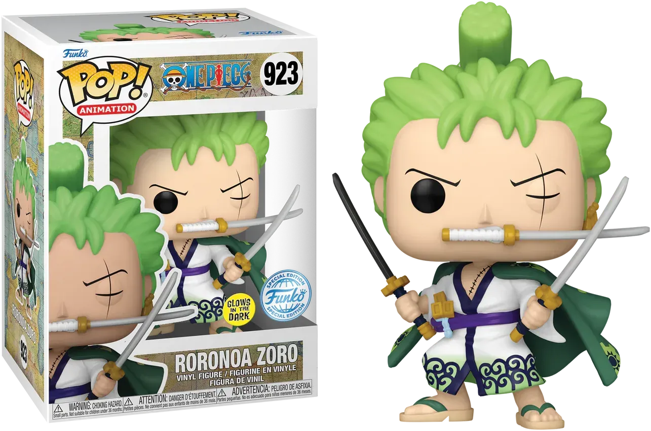 FUN82164 One Piece - Roronoa Zoro US Exclusive Glow Pop! Vinyl [RS] - Funko - Titan Pop Culture