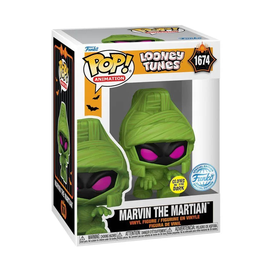 FUN82174 Looney Tunes: Halloween - Marvin Mummy US Exclusive Glow Pop! Vinyl [RS] - Funko - Titan Pop Culture