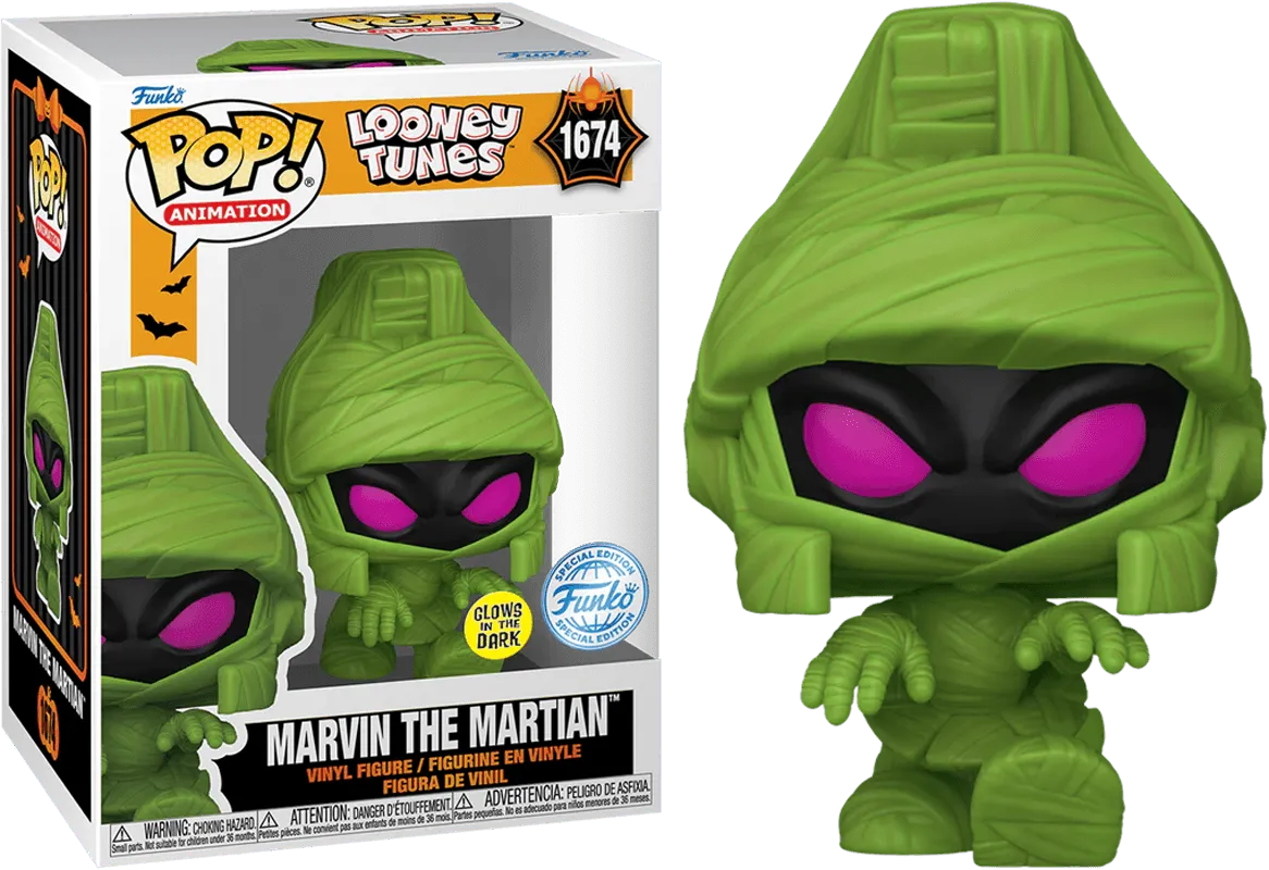 FUN82174 Looney Tunes: Halloween - Marvin Mummy US Exclusive Glow Pop! Vinyl [RS] - Funko - Titan Pop Culture