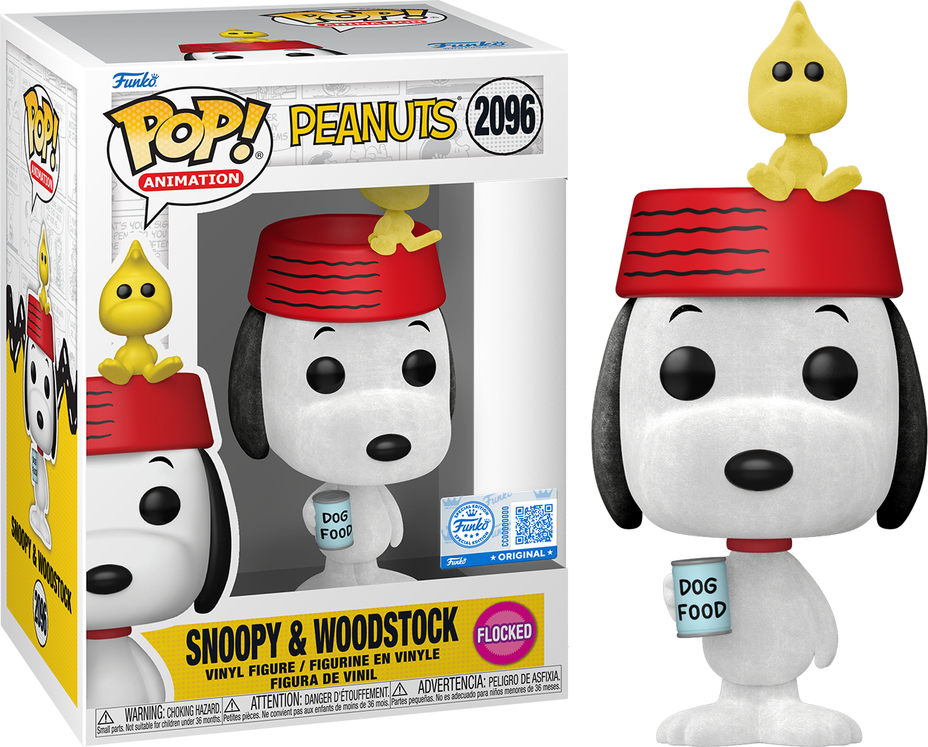 Peanuts - Snoopy with Woodstock Flocked Pop! Vinyl Vinyl [RS]