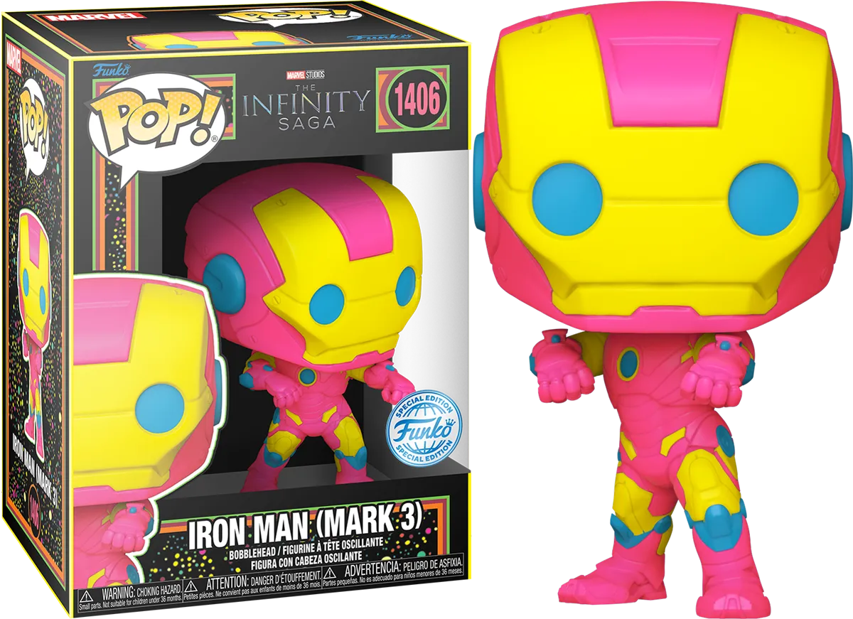 FUN82377 Marvel Comics - Iron Man MkIII (Infinity Saga) US Exclusive Black Light Pop! Vinyl [RS] - Funko - Titan Pop Culture